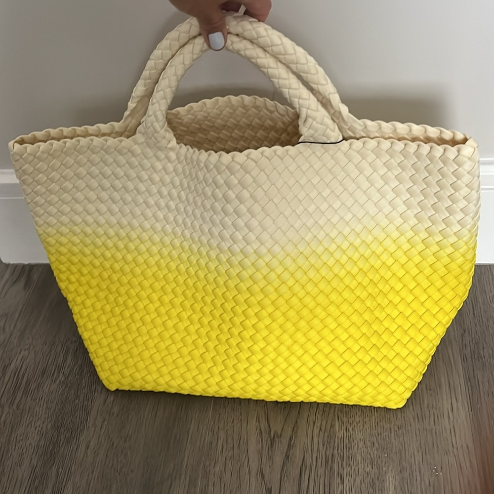 Naghedi St. Barths medium dip dye tote. Ginkgo. Yellow. Ombre. New with tags.